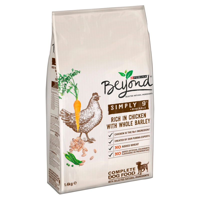 Beyond Simply 9 Adult Dry Dog Food Rich In Chicken With Whole Barley - 1.4kg