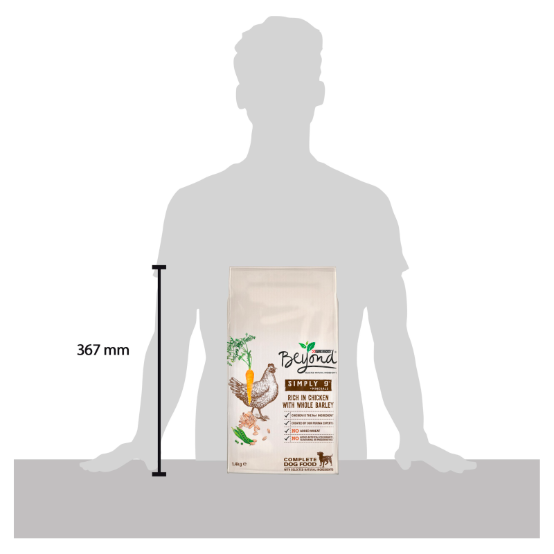 Beyond Simply 9 Adult Dry Dog Food Rich In Chicken With Whole Barley - 1.4kg