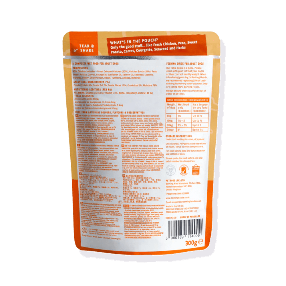 Barking Heads Bowl Lickin' Chicken Adult Wet Dog Food 300g