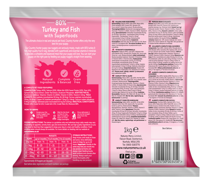Natures Menu Turkey and Fish Puppy Nuggets Dog Food 1kg