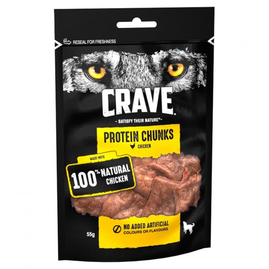 Crave Protein Chunks With Chicken Dog Treats 55g