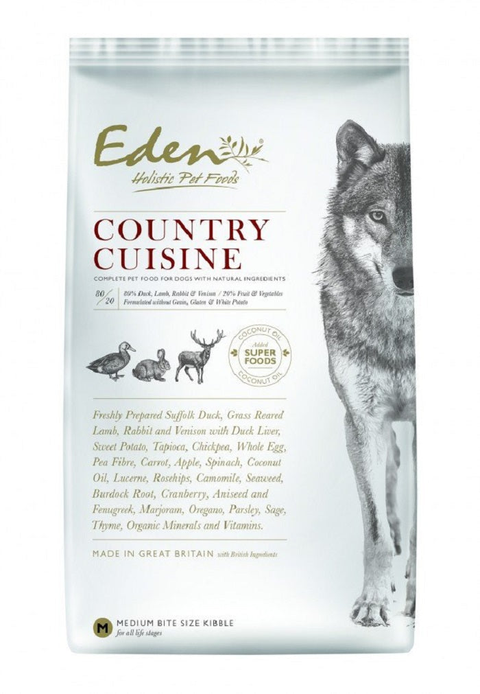 Eden 80/20 Country Cuisine Dry Dog Food Medium Kibble - 2Kg
