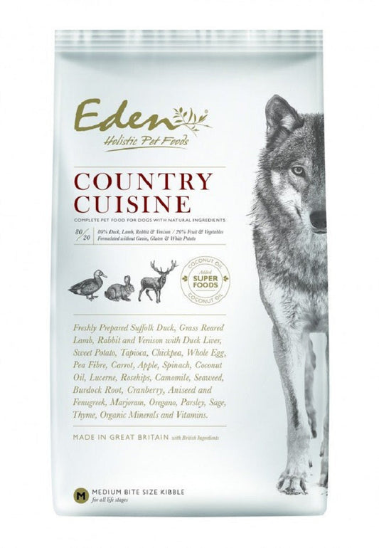 Eden 80/20 Country Cuisine Dry Dog Food Medium Kibble - 2Kg
