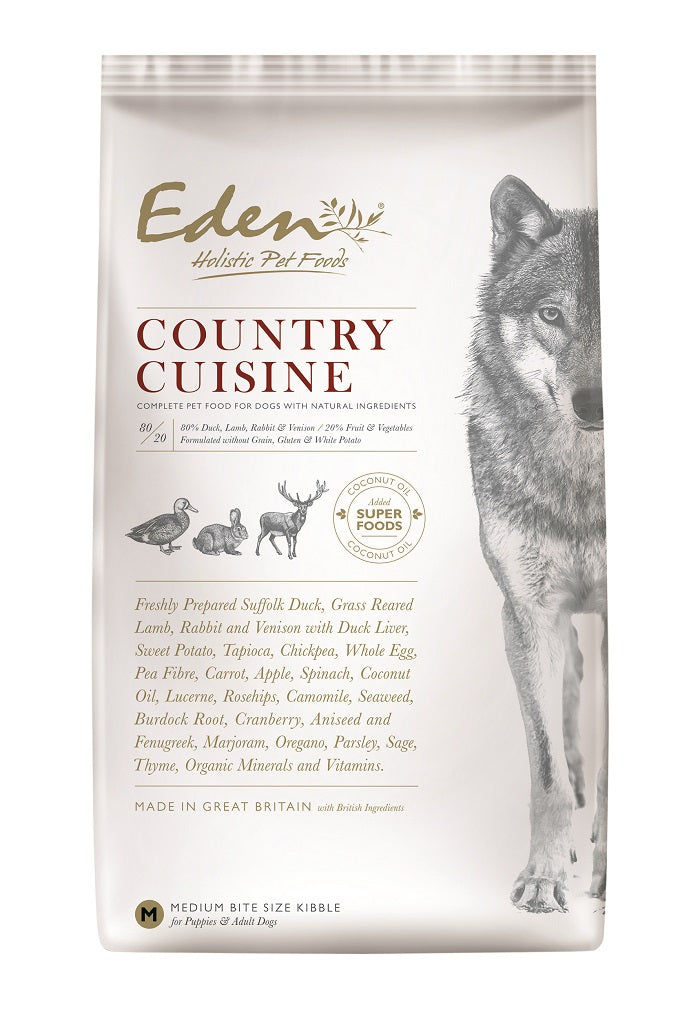Eden 80/20 Country Cuisine Dry Dog Food Medium Kibble - 6Kg