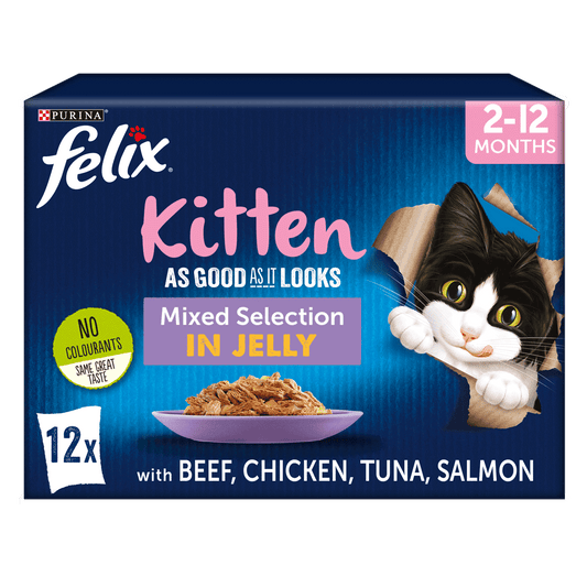 Felix As Good As it Looks Kitten Mixed Selection in Jelly Wet Cat Food 12 x 100g