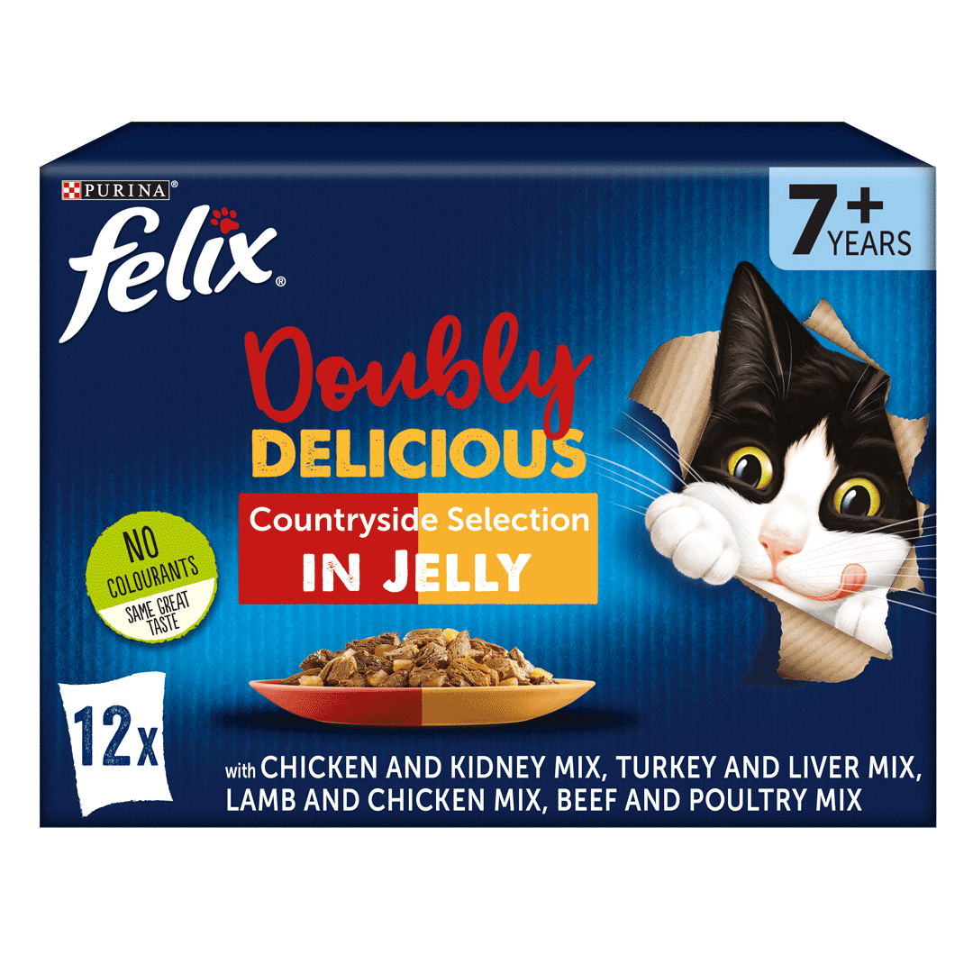 Felix Senior Doubly Delicious 7+ Countryside Selection Wet Cat Food 12 x 100g
