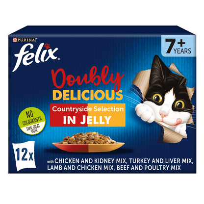 Felix Senior Doubly Delicious 7+ Countryside Selection Wet Cat Food 12 x 100g