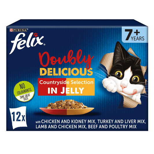Felix Senior Doubly Delicious 7+ Countryside Selection Wet Cat Food 12 x 100g