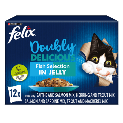 Felix Adult Doubly Delicious Fish Selection Wet Cat Food 12 x 100g
