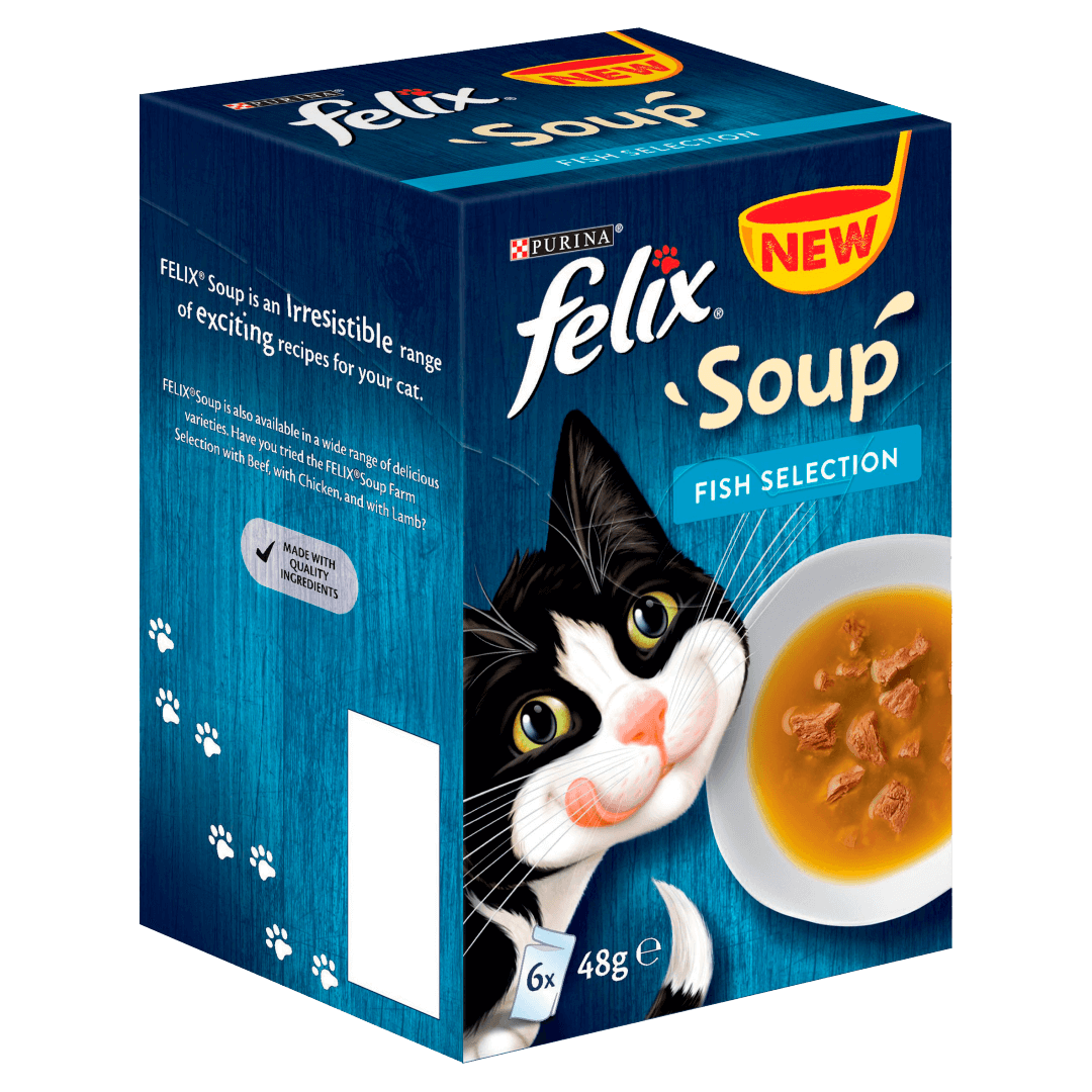 Felix Adult Soup Fish Selection Wet Cat Food 6 x 48g