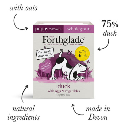 Forthglade Complete Wholegrain Recipe Puppy Duck with Oats & Vegetables Wet Food 12 x 395g