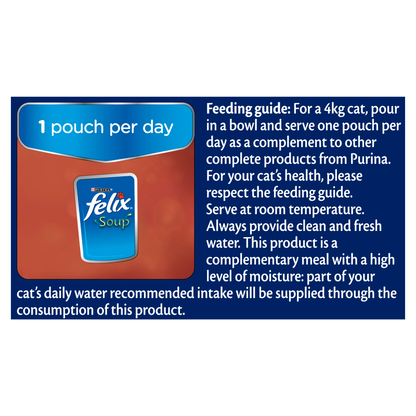 Felix Adult Soup Farm Selection Wet Cat Food 6 x 48g
