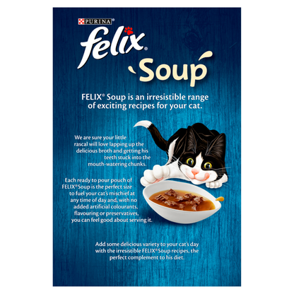 Felix Adult Soup Farm Selection Wet Cat Food 6 x 48g