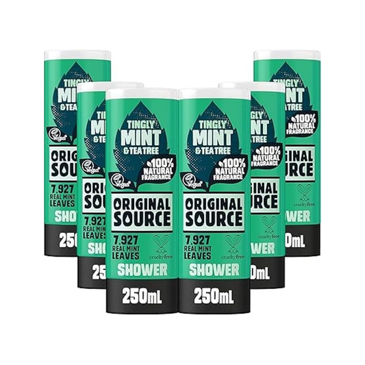 Original Source Tingly Mint & Tea Tree Shower Gel (Pack of 6x250ml)
