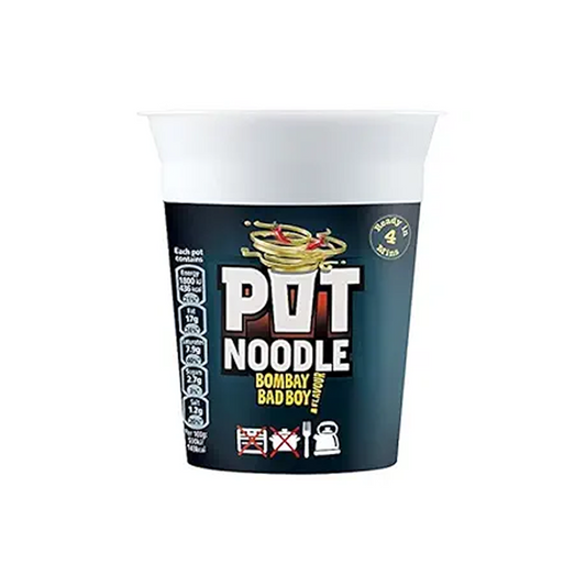 Pot Noodle With Bombay Bad Boy Flavour (Chilli) Cup of 90g (Pack of 4)