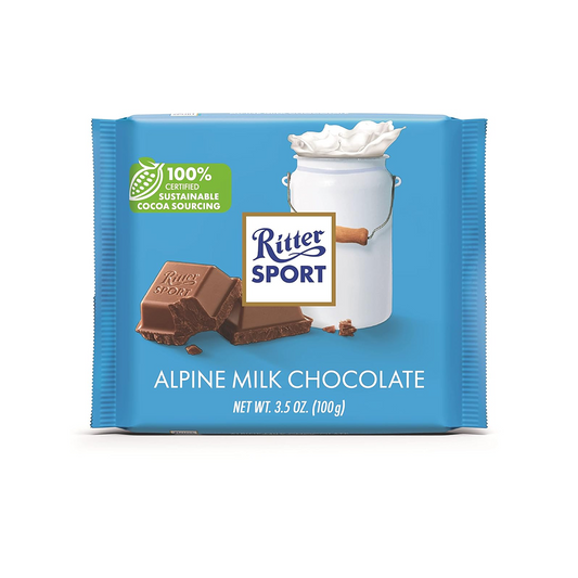 Ritter Sport Chocolate Alpine Milk 100g (Pack of 12)