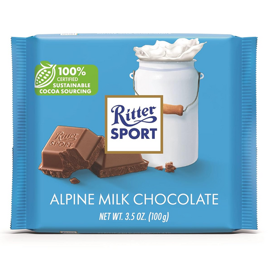 Ritter Sport Chocolate Alpine Milk 100 g (Pack of 12)