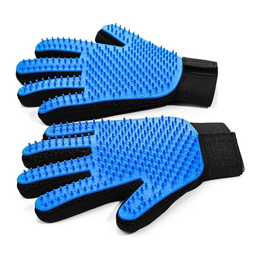 NVNAN Cat & Dog Grooming Gloves for Shedding Blue-Black (1 Pair)