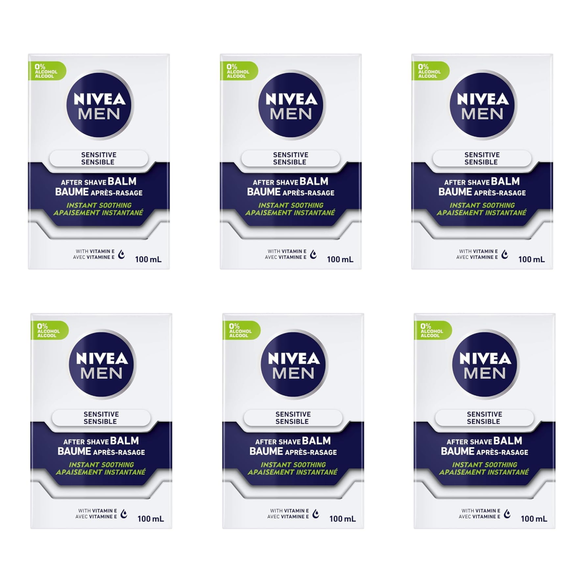 NIVEA Men Sensitive Post Shave Balm 100 ml (Pack of 6)