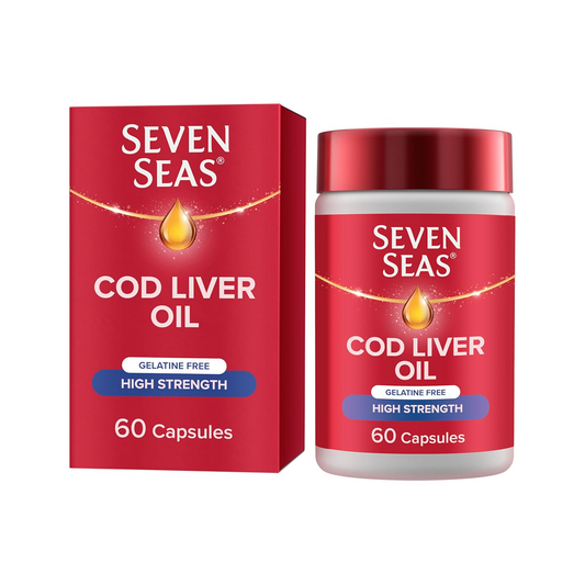 Seven Seas High Strength Cod Liver Oil Gelatine-Free 60 Capsules