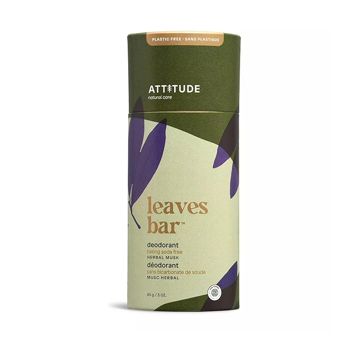 ATTITUDE Natural Care Leaves Bar Deodorant Herbal Musk 85 g