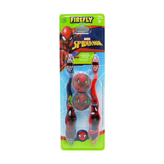 FIREFLY Spiderman Toothbrush Twin & CAPS