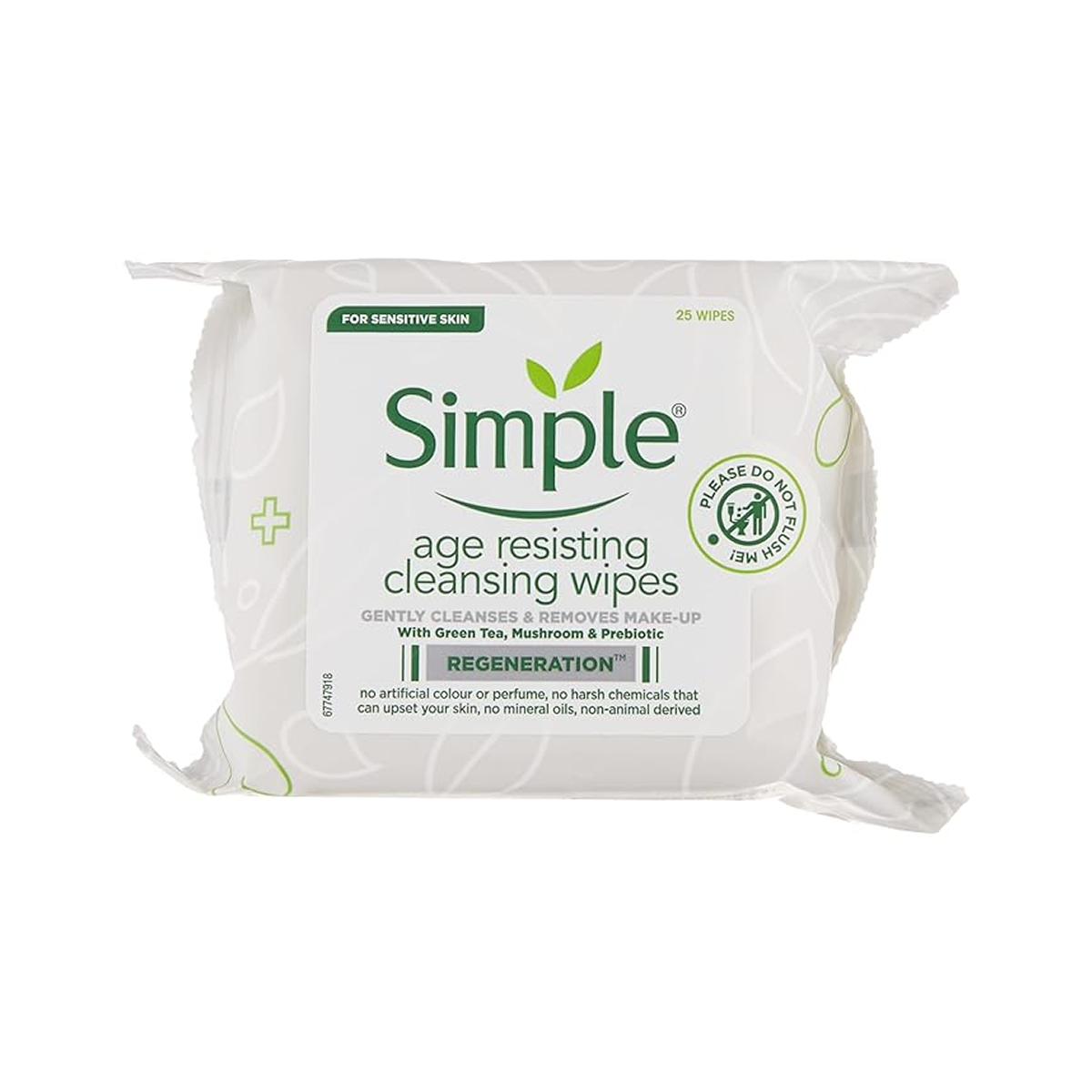 Simple Age Resisting Cleansing Wipes pack of 25