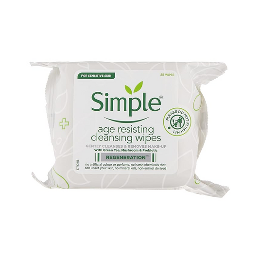 Simple Age Resisting Cleansing Wipes pack of 25