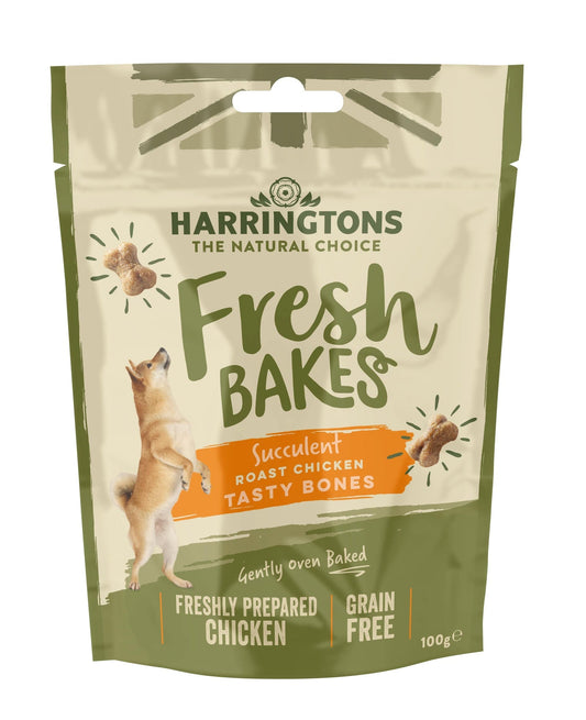 Harringtons FreshBakes Grain Free Roast Chicken Tasty Dog Bones 100g