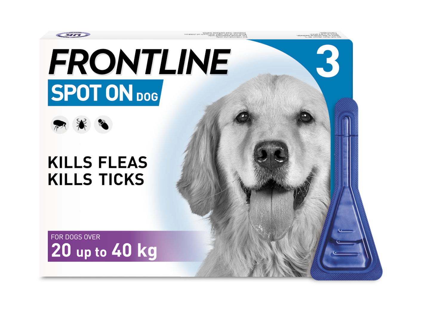 Frontline Spot On Flea & Tick Treatment Large Dog (20-40kg) - 3 pack