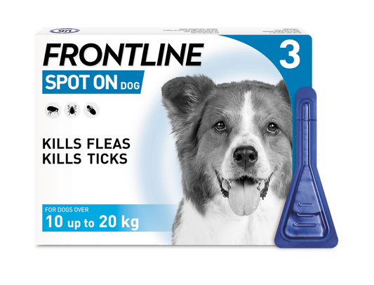 Frontline Spot On Flea & Tick Treatment Medium Dog (10-20kg) - 3 pack