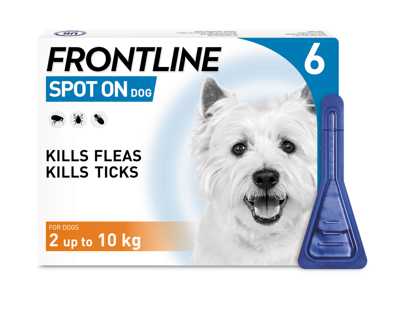 Frontline Spot On Flea & Tick Treatment Small Dog (2-10kg) - 6 pack