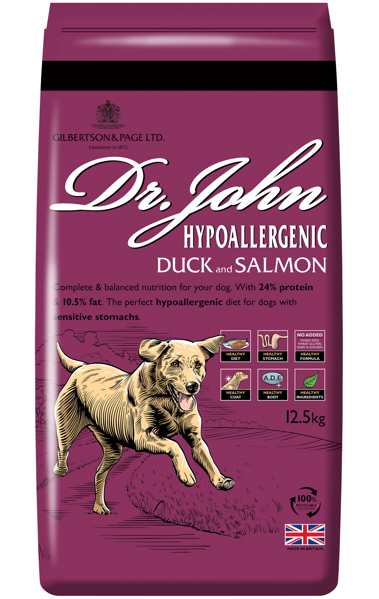 Dr John Hypoallergenic Duck and Salmon Dry Dog Food 12.5kg