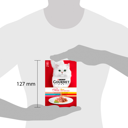 Gourmet Mon Petit Duo Fish and Meat Selection Cat Food 6 x 50g
