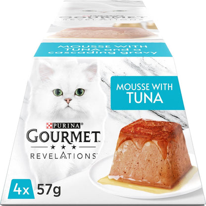 [Clearance Sale] Gourmet Adult Revelations Mousse with Tuna Wet Cat Food 4 x 57g