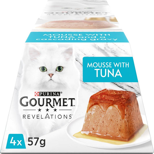 [Clearance Sale] Gourmet Adult Revelations Mousse with Tuna Wet Cat Food 4 x 57g