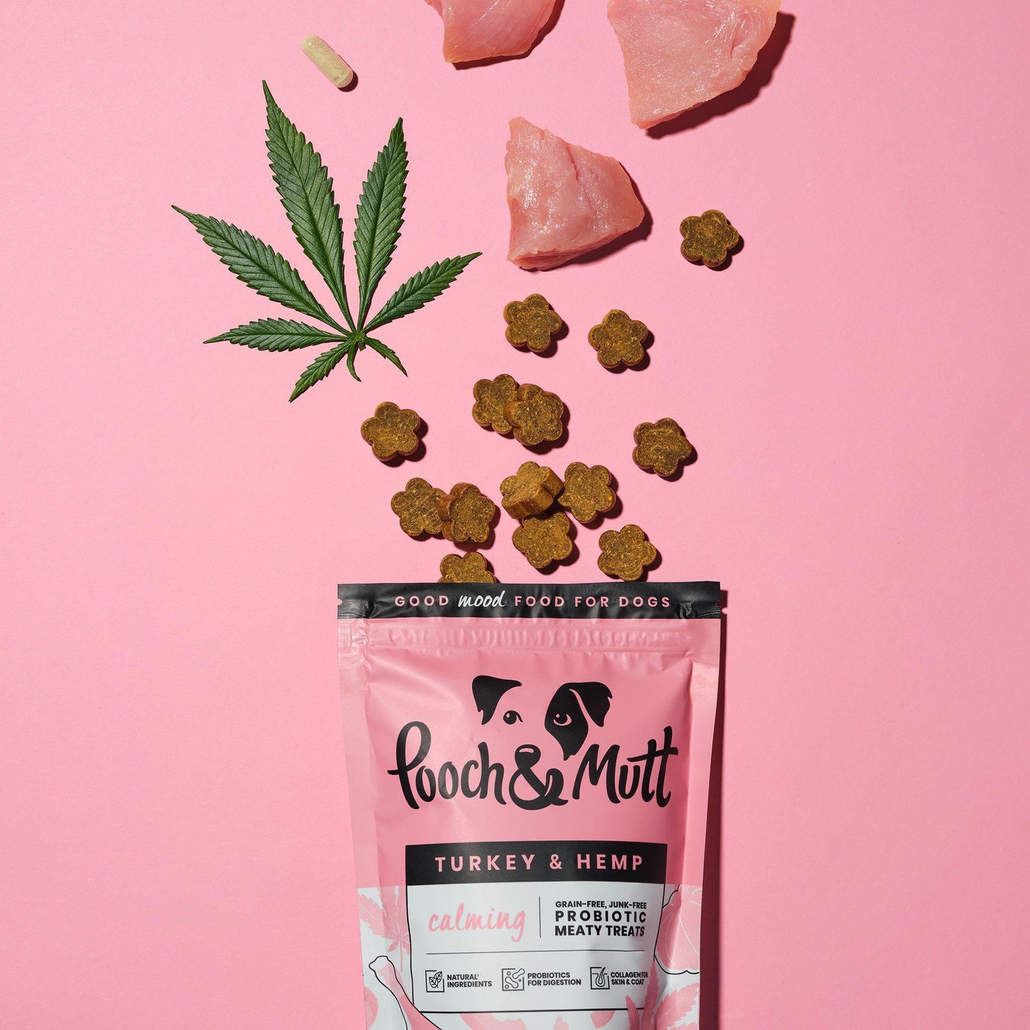 Pooch & Mutt Calming Probiotic Meaty Dog Treats 120g