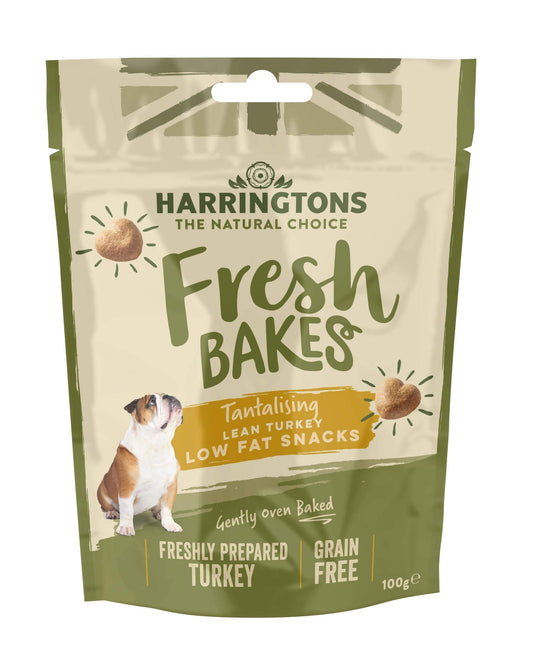 Harringtons FreshBakes Grain Free Lean Turkey Low Fat Dog Snacks 100g