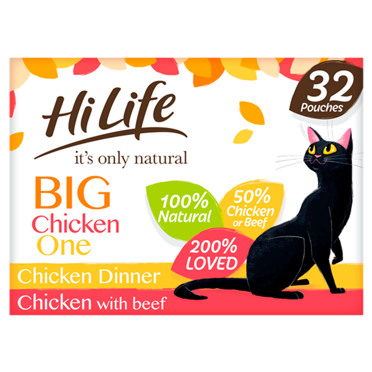 HiLife It's Only Natural The Big Chicken One in Jelly Adult Cat Food Pouches 32 x 70g