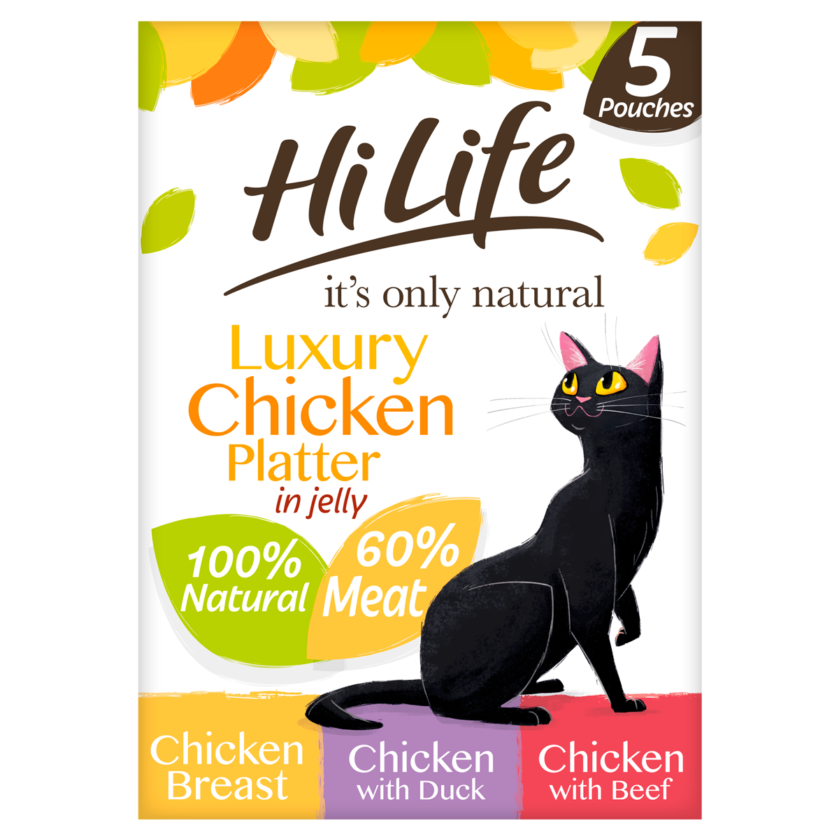 HiLife It's Only Natural Luxury Chicken Platter in Jelly Multipack Cat Food 5 x 50g