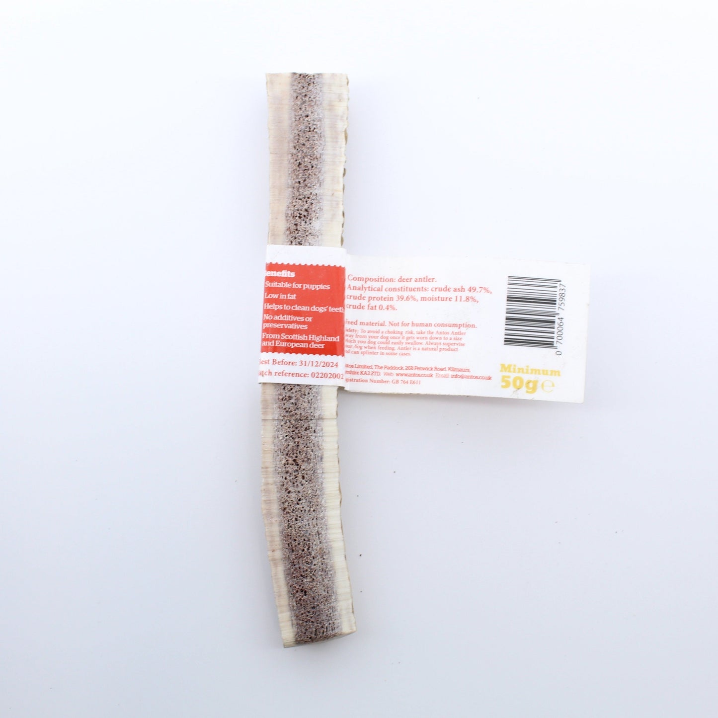 Antos Antler Split Natural Dog Chew Medium 50g
