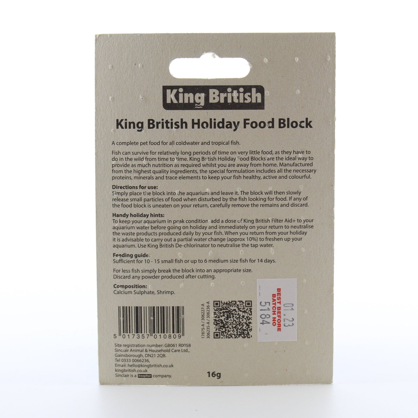 King British Holiday Food Block for Tropical and Coldwater fish - 1
