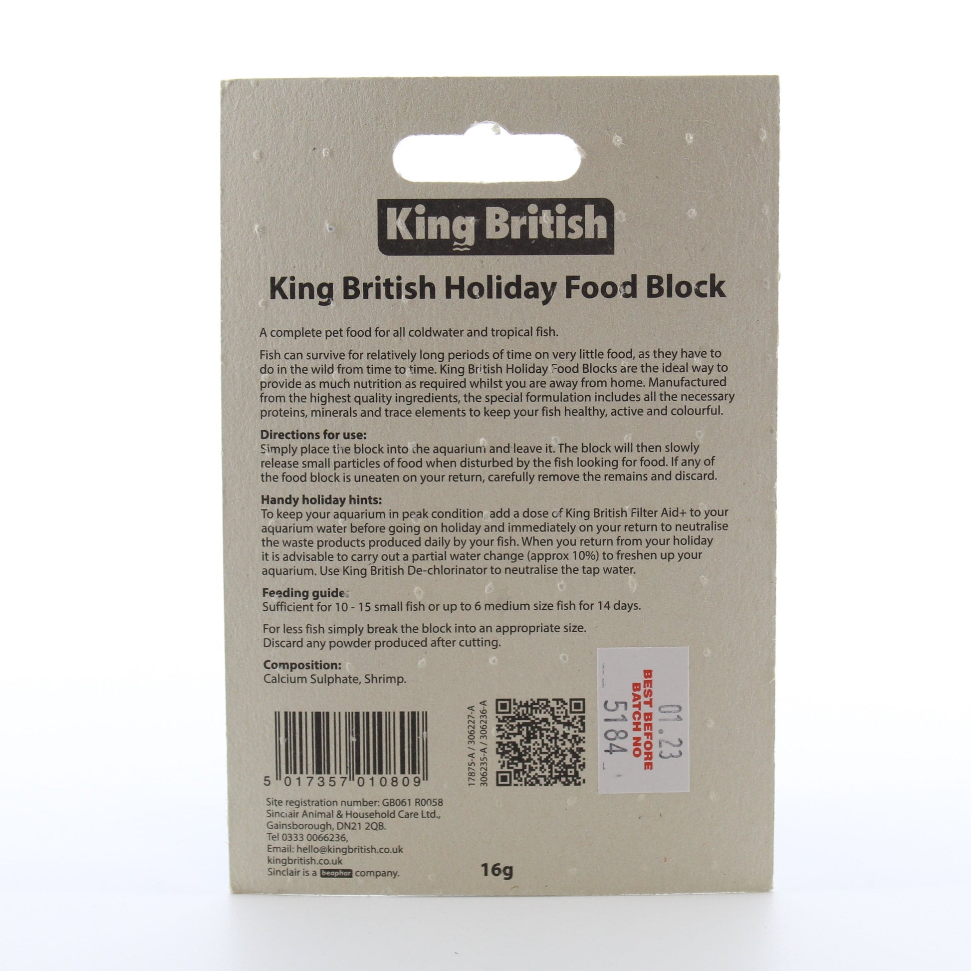 King British Holiday Food Block for Tropical and Coldwater fish - 1