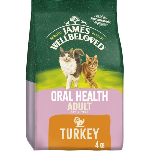 James Wellbeloved Adult Oral Health Turkey Dry Cat Food - 4kg