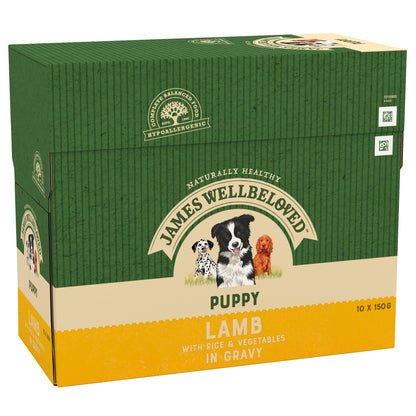 James Wellbeloved Lamb & Rice Puppy/Junior Dog Pouches 10 x 150g