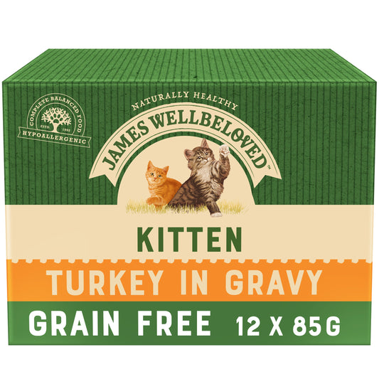 James Wellbeloved Turkey Kitten Pouch - 12 x 85g