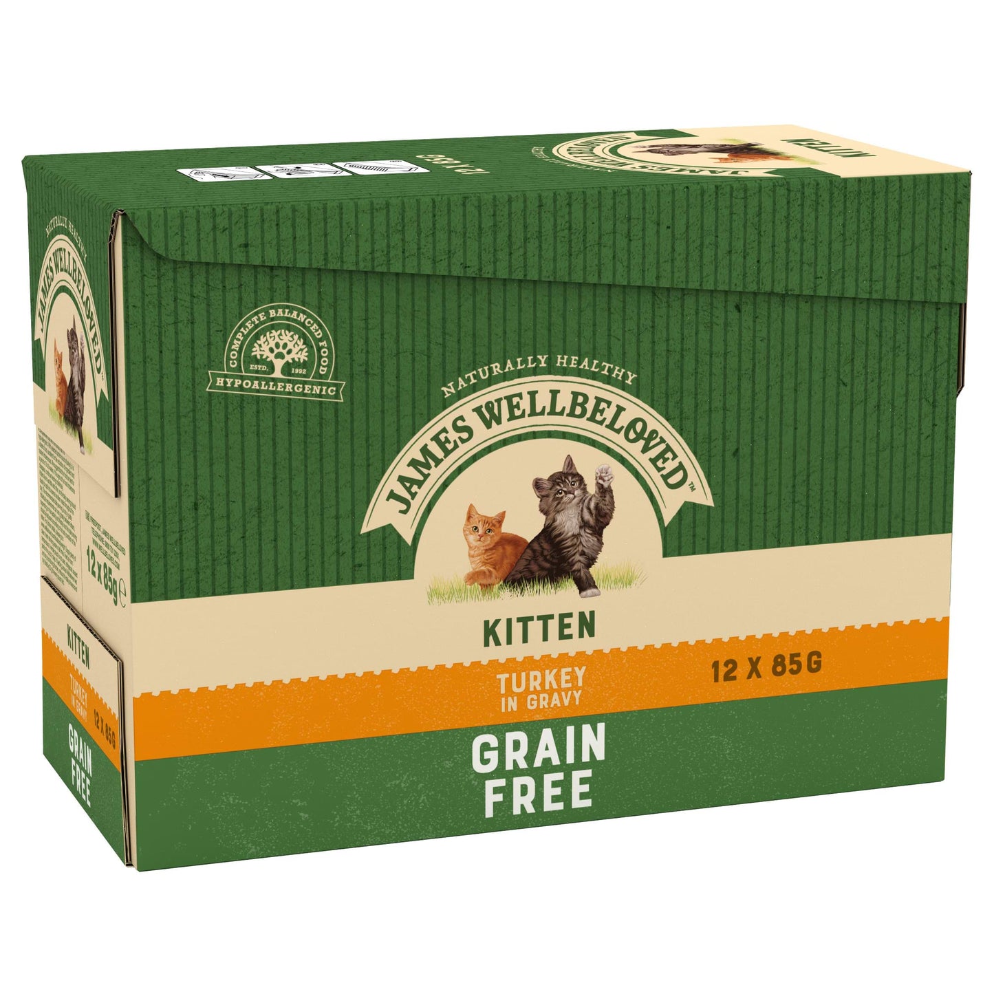 James Wellbeloved Turkey Kitten Pouch - 12 x 85g
