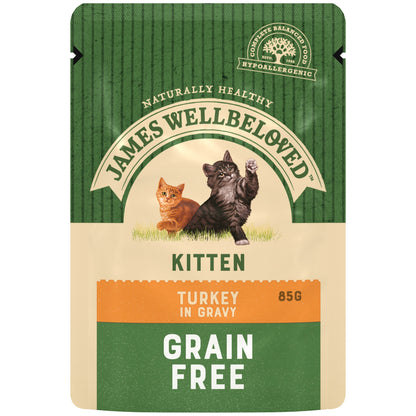 James Wellbeloved Turkey Kitten Pouch - 12 x 85g