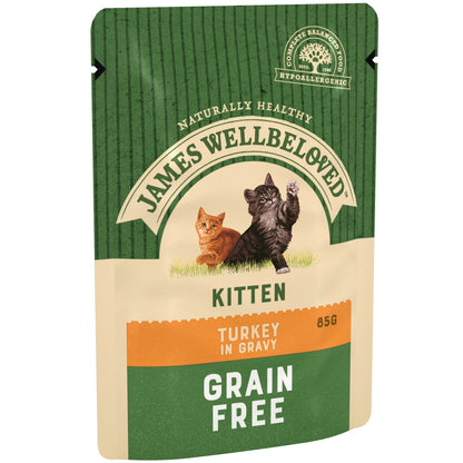 James Wellbeloved Turkey Kitten Pouch - 12 x 85g