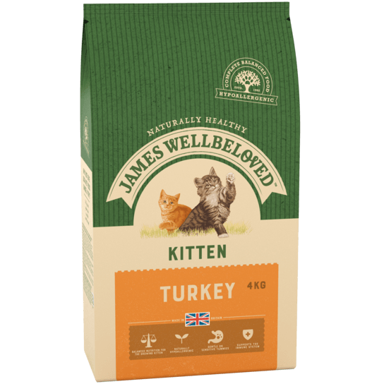 James Wellbeloved Turkey & Rice Dry Kitten Food - 4kg